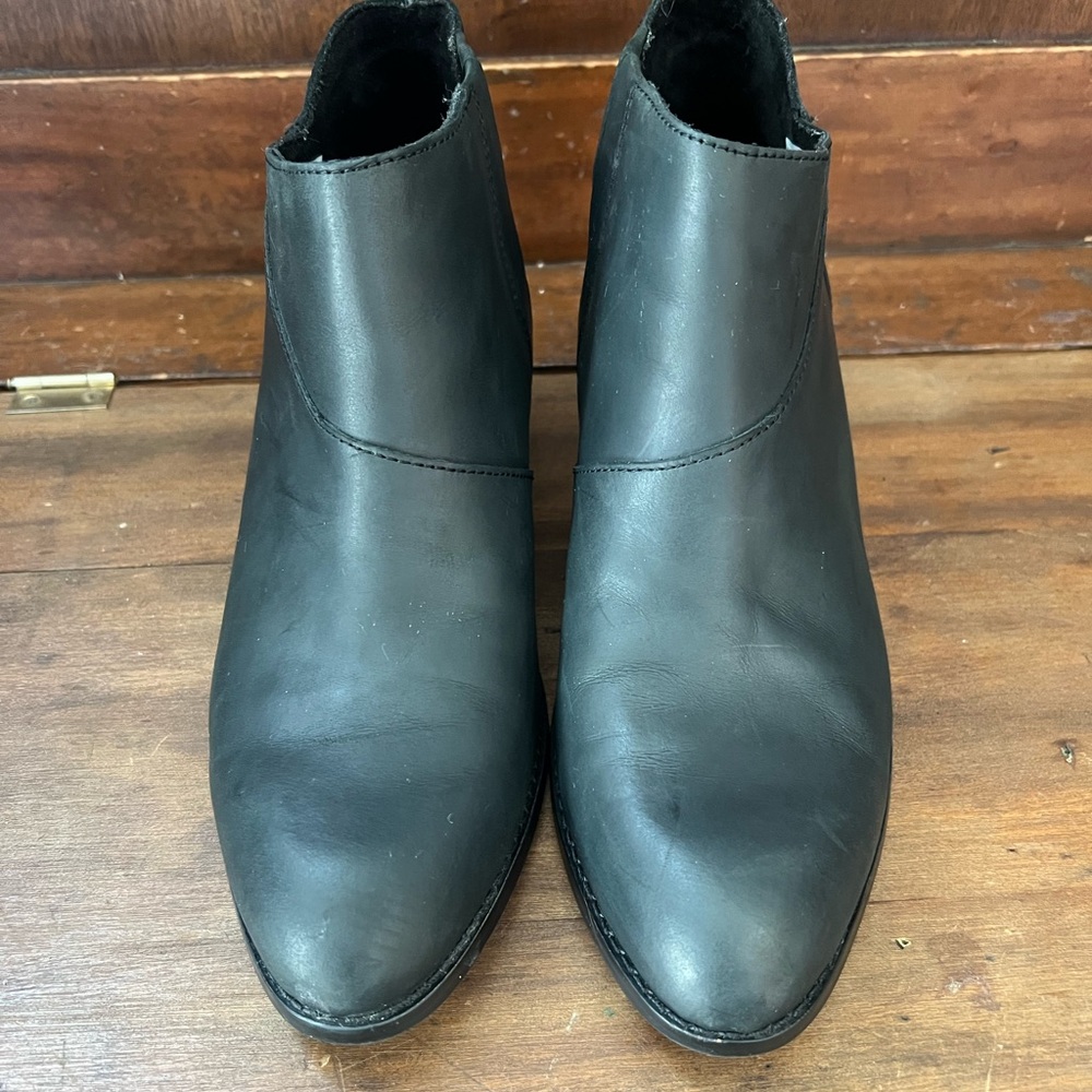 TOMS Womens Leather Leilani Booties Black Size 10W